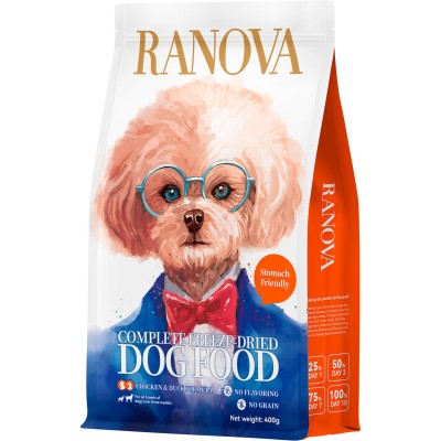 Ranova Полнорационный сухой сублимированный корм для собак с курицей и уткой 400 гр
