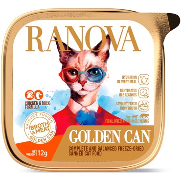 Ranova Полнорационный сублимированный корм для кошек консервированный с курицей и уткой 12 гр
