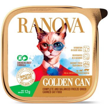 Ranova Полнорационный сублимированный корм для кошек консервированный с курицей и говядиной 12 гр