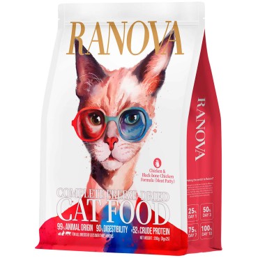 Ranova Полнорационный сухой сублимированный корм для кошек с курицей 200 гр