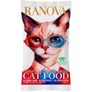 Ranova Полнорационный сухой сублимированный корм для кошек с курицей и говядиной 8 гр