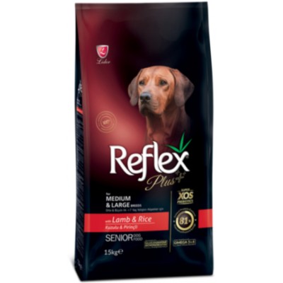 Reflex PLUS Medium Large Breed Senior Dog Food Lamb and Rice сухой корм для пожилых собак средних и крупных пород с ягненком и рисом 15 кг.