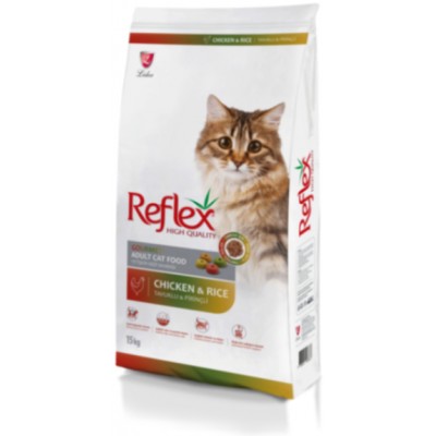 Reflex Adult Cat Food Gourmet Multi Color Chicken and Rice сухой корм для кошек с курицей и рисом 15 кг.
