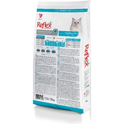 Reflex Sterilised Cat Food Salmon and Rice сухой корм для стерилизованных кошек с лососем и рисом 15 кг.