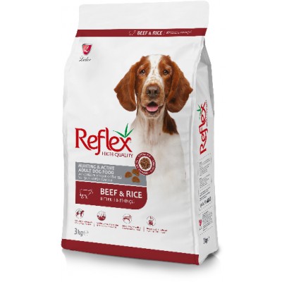 Reflex Active and Hunting Adult Dog Food Beef High Energy сухой корм для собак с высокой активностью с говядиной и рисом 3 кг.