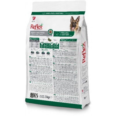 Reflex Adult Dog Food Lamb & Rice & Vegetable сухой корм для собак с ягненком, рисом и овощами 3 кг.