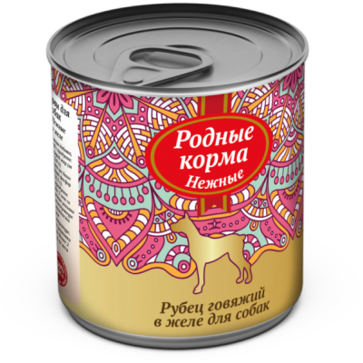 Родные корма нежные консервы сердечки куриные в желе для собак 240 гр.