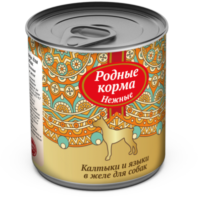 Родные корма нежные консервы калтыки и языки в желе для собак 240 гр.