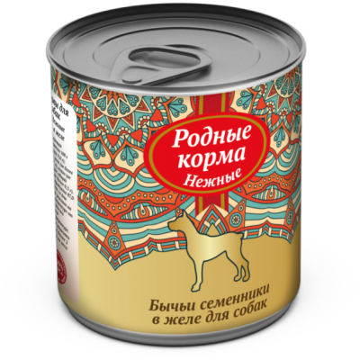 Родные корма нежные консервы бычьи семенники в желе для собак 240 гр.