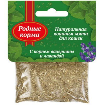 Родные корма кошачья мята с корнем валерианы и лавандой 15 гр.