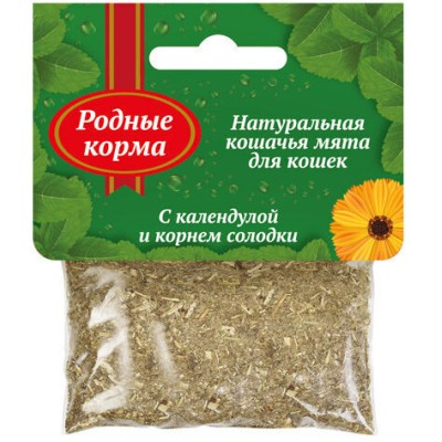 Родные корма кошачья мята с календулой и корнем солодки 15 гр.
