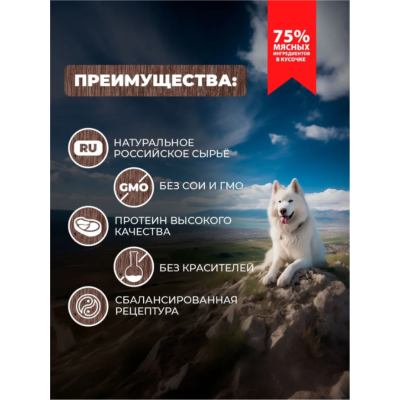 Родные корма консервы для собак говяжьи кусочки в соусе по-хански 410 гр.
