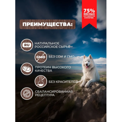 Родные корма консервы для собак говяжьи кусочки в соусе по-хански 970 гр.