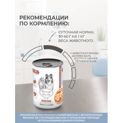 Родные корма Ветпрофи Рекавери диетическое питание для собак и кошек  восстановительная диета с индейкой 410 гр