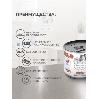 Родные корма Ветпрофи Рекавери диетическое питание для собак и кошек  восстановительная диета с индейкой кусочки в соусе 240 гр