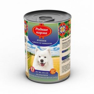 Родные Корма консервы для собак Телёнок с рисом по-кубански 410гр.