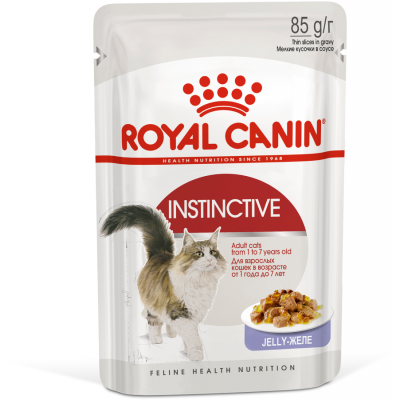 Royal Canin Instinctive Влажный код для взрослых кошек мелкие кусочки в желе, пауч 85 гр.