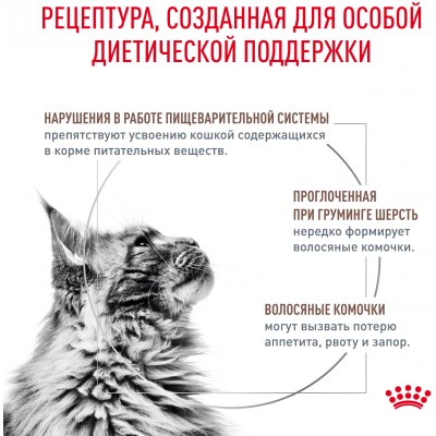 Royal Canin Gastrointestinal Hairball Сухой корм для взрослых кошек для профилактики образования волосяных комочков 400 гр.