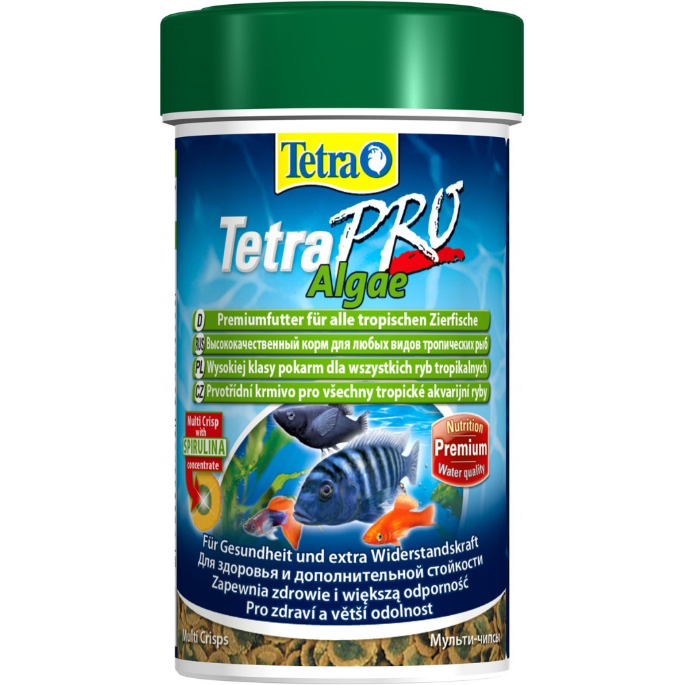 TetraPro Algae Crisps раст.корм для всех видов рыб в чипсах 100 мл.