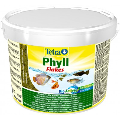 TetraPhyll корм для всех видов рыб растительные хлопья 10 л (ведро)