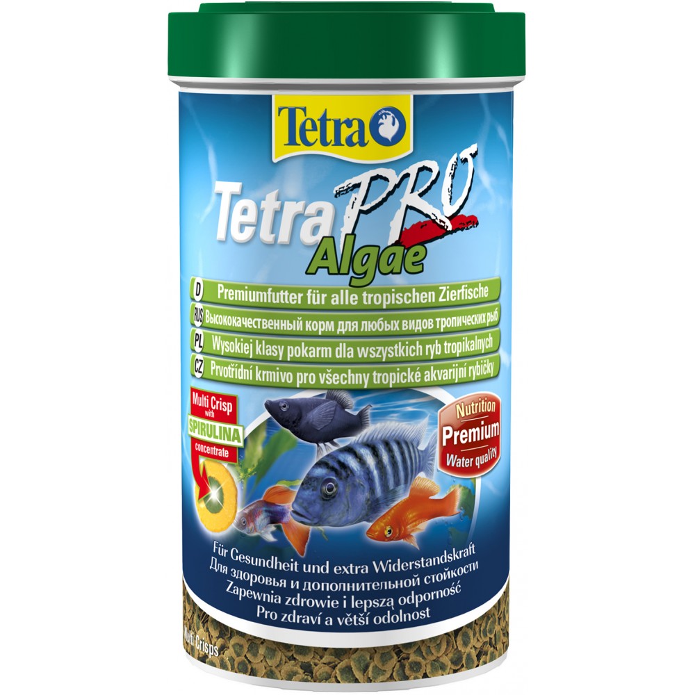 TetraPro Algae Crisps раст.корм для всех видов рыб в чипсах 500 мл.