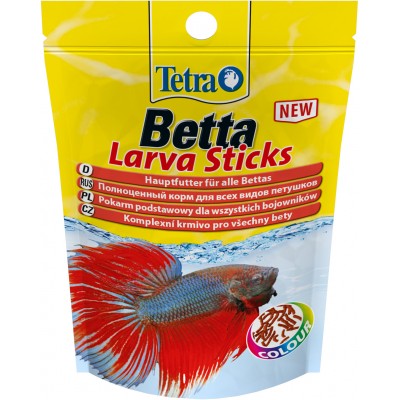 TetraBetta LarvaSticks корм в форме мотыля для петушков и других лабиринтовых рыб  5 г (sachet)