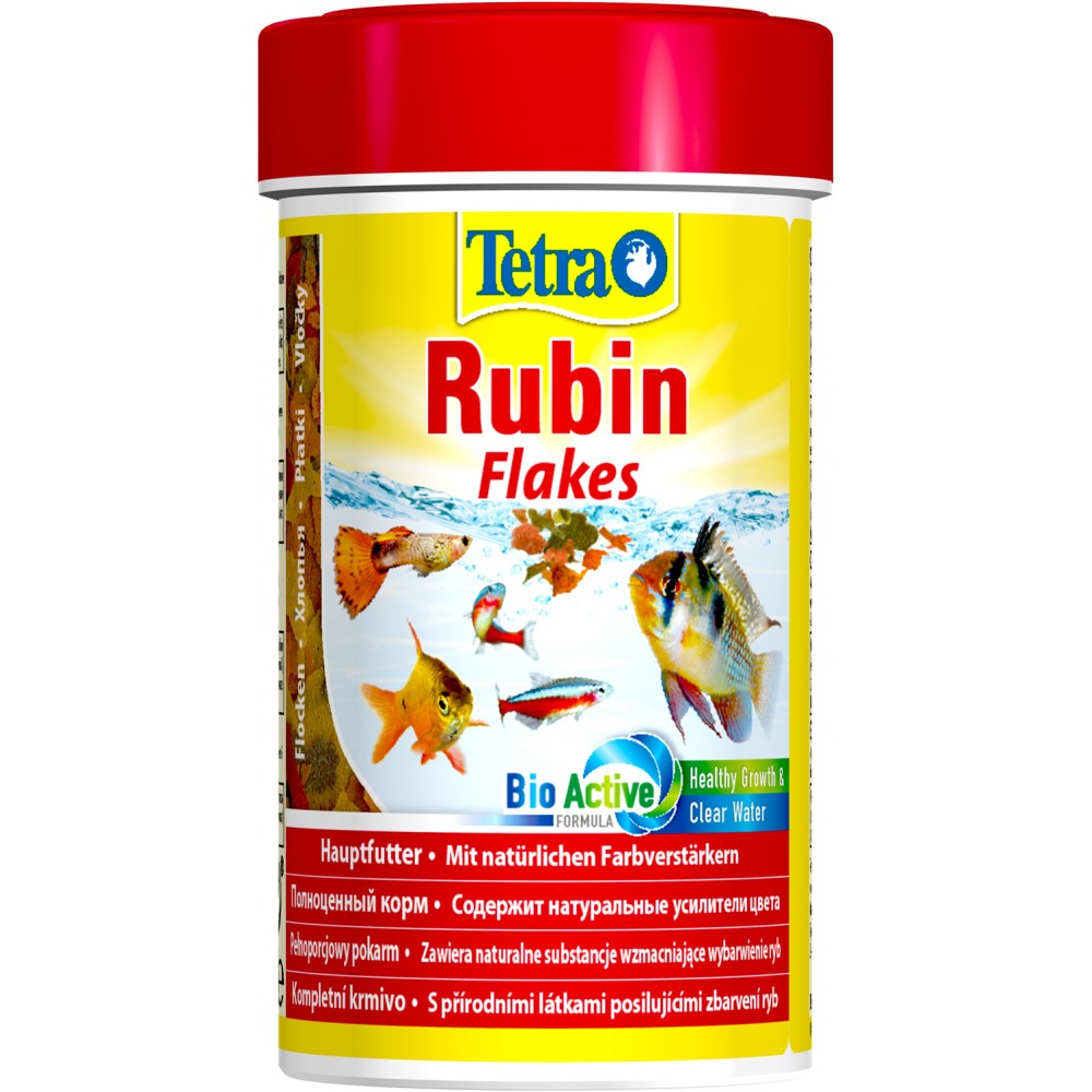 TetraRubin корм в хлопьях для улучшения окраса всех видов рыб 100 мл.