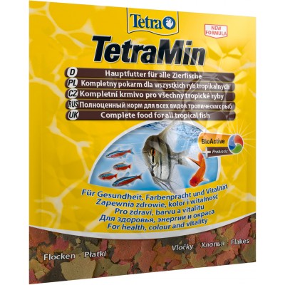TetraMin корм для всех видов рыб в виде хлопьев 12 г (sachet)