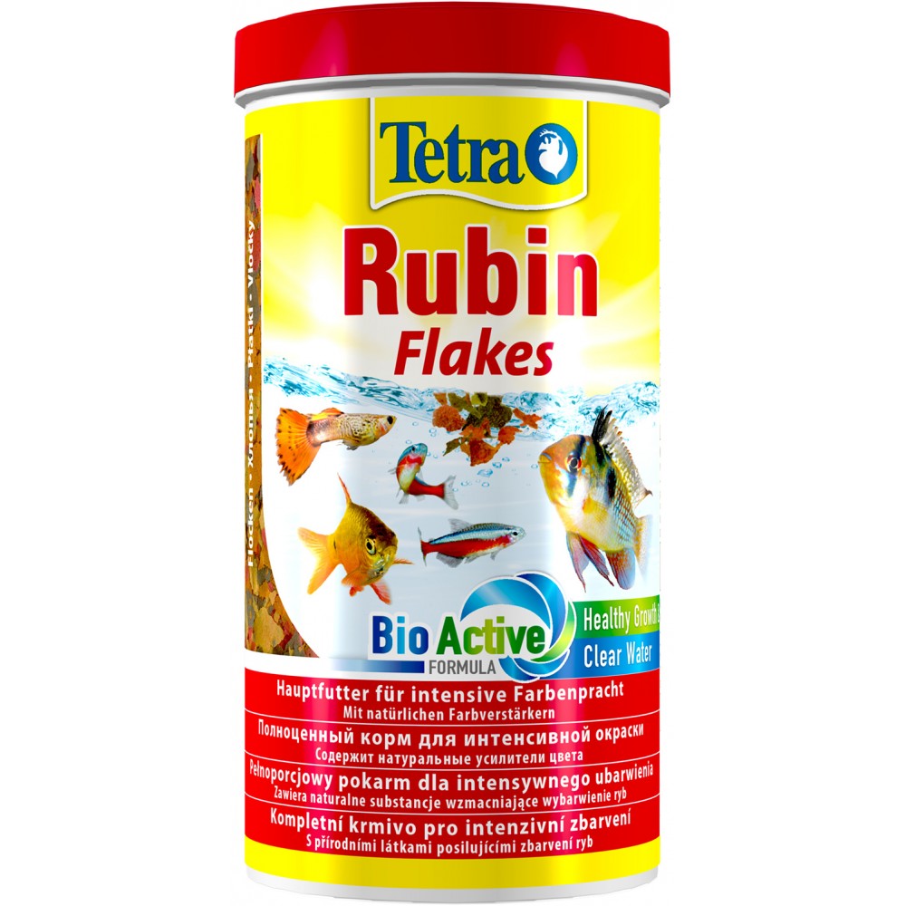 TetraRubin корм в хлопьях для улучшения окраса всех видов рыб 1 л.