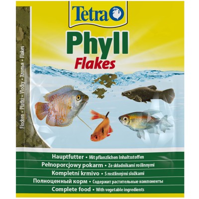 Tetra Phyll корм для всех видов рыб растительные хлопья 12 г (sachet)