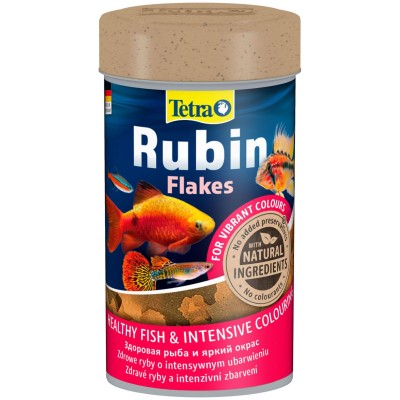 Tetra Rubin корм в хлопьях для улучшения окраса всех видов рыб 100 мл.
