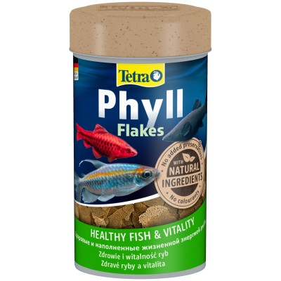 Tetra Phyll корм для всех видов рыб растительные хлопья 100 мл.