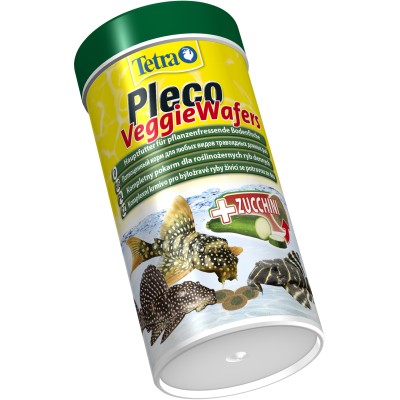 Tetra Pleco Veggie Wafers корм-пластинки с добавлением цуккини для донных рыб 250 мл.