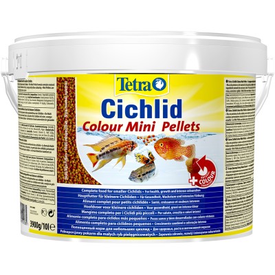 Tetra Cichlid Colour Mini корм для всех видов цихлид для улучшения окраса 10 л (ведро)