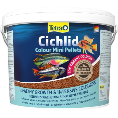 Tetra Cichlid Colour Mini корм для всех видов цихлид для улучшения окраса 10 л (ведро)