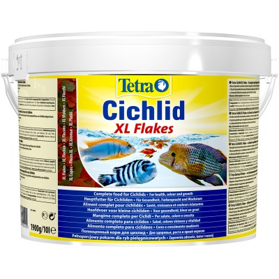 Tetra Cichlid XL корм для всех видов цихлид, крупные хлопья 10 л (ведро)