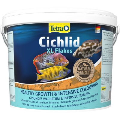 Tetra Cichlid XL корм для всех видов цихлид, крупные хлопья 10 л (ведро)