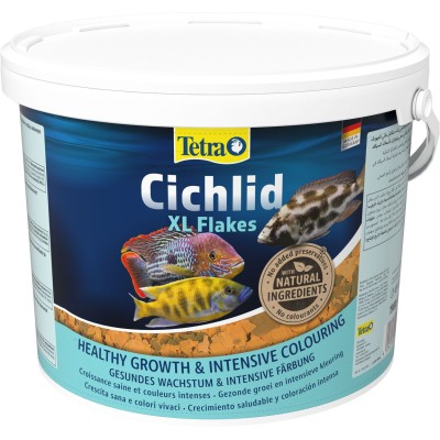 Tetra Cichlid XL корм для всех видов цихлид, крупные хлопья 10 л (ведро)