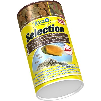 Tetra Selection корм для всех видов рыб "4 вида" хлопья/чипсы/гранулы 100 мл.