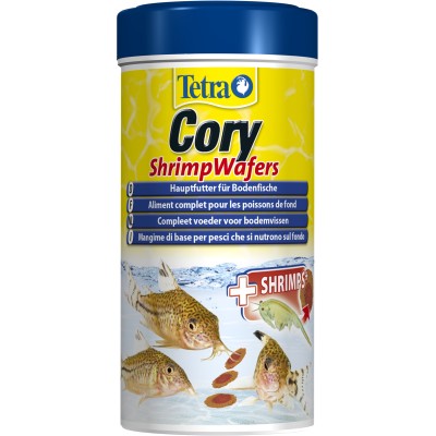 Tetra Cory Shrimp Wafers корм-пластинки с добавлением креветок для сомиков-коридорасов 250 мл