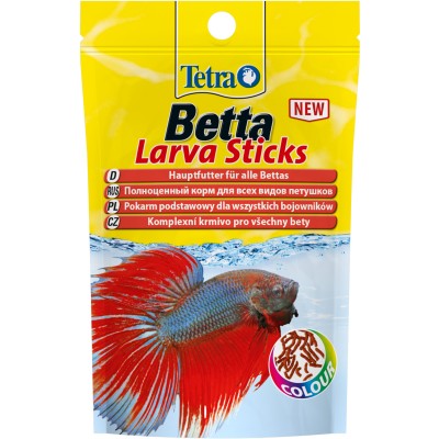 Tetra Betta Larva Sticks корм в форме мотыля для петушков и других лабиринтовых рыб  5 г 