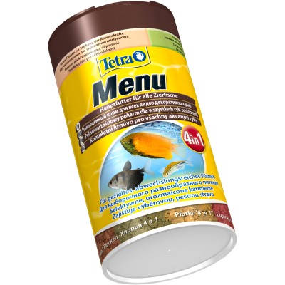 Tetra Menu корм для всех видов рыб "4 вида" мелких хлопьев 100 мл.
