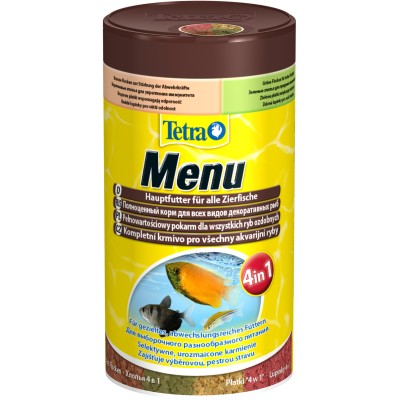 Tetra Menu корм для всех видов рыб "4 вида" мелких хлопьев 250 мл.