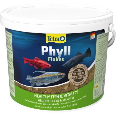 Tetra Phyll корм для всех видов рыб растительные хлопья 10 л (ведро)