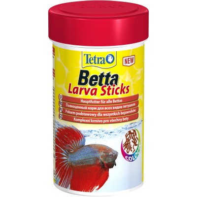 TetraBetta LarvaSticks корм в форме мотыля для петушков и других лабиринтовых рыб 100 мл.