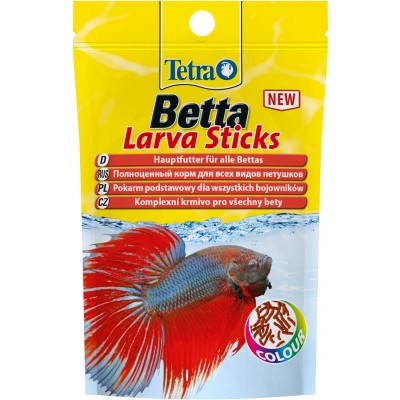 TetraBetta LarvaSticks корм в форме мотыля для петушков и других лабиринтовых рыб  5 г (sachet)