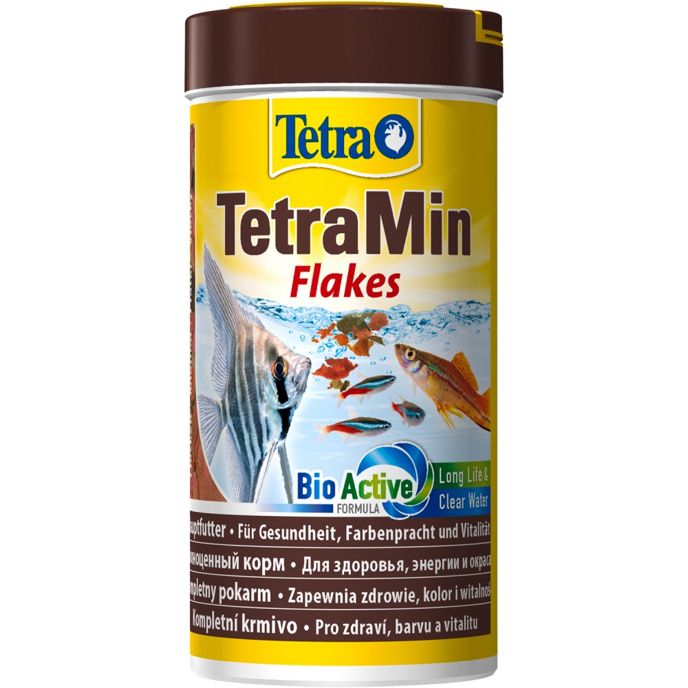 TetraMin корм для всех видов рыб в виде хлопьев 250 мл.