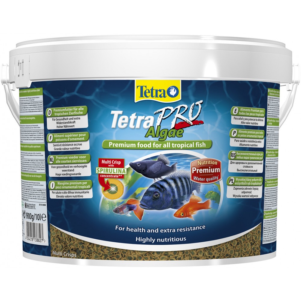 TetraPro Algae Crisps раст.корм для всех видов рыб в чипсах 10 л (ведро)