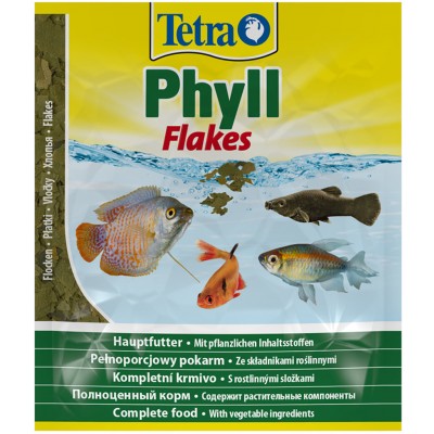 TetraPhyll корм для всех видов рыб растительные хлопья 12 г (sachet)