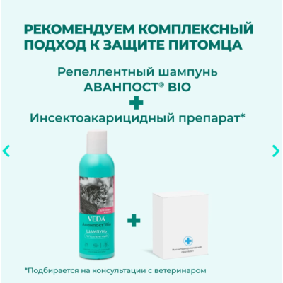 Veda Аванпост Bio шампунь репеллентный для кошек и котят 200 мл
